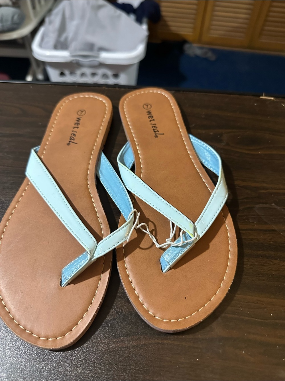 Wet Seal Light Blue Women’s Thong Sandals - Casual Summer Slides